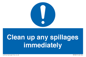 MV7861: Clean up any spillages immediately