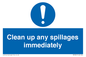 MV7861: Clean up any spillages immediately