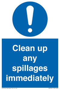 MV7861: Clean up any spillages immediately
