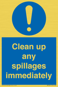 MV7861: Clean up any spillages immediately