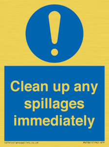 MV7861: Clean up any spillages immediately