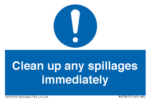 MV7861: Clean up any spillages immediately