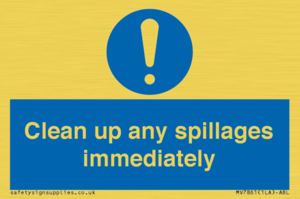 MV7861: Clean up any spillages immediately