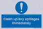 MV7861: Clean up any spillages immediately