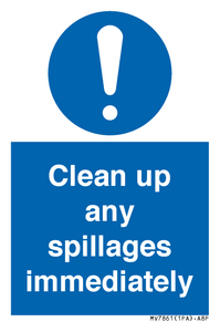 MV7861: Clean up any spillages immediately