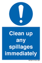 MV7861: Clean up any spillages immediately