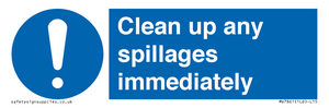 MV7861: Clean up any spillages immediately