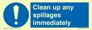 MV7861: Clean up any spillages immediately