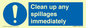 MV7861: Clean up any spillages immediately