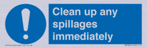 MV7861: Clean up any spillages immediately