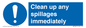 MV7861: Clean up any spillages immediately