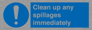 MV7861: Clean up any spillages immediately