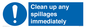 MV7861: Clean up any spillages immediately