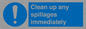 MV7861: Clean up any spillages immediately