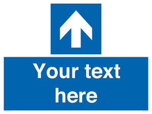 MV7935: Custom Mandatory directional sign, blue arrow up