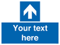 MV7935: Custom Mandatory directional sign, blue arrow up