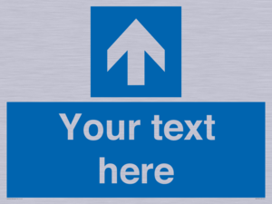 MV7935: Custom Mandatory directional sign, blue arrow up