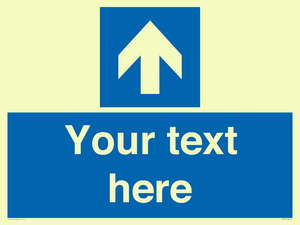 MV7935: Custom Mandatory directional sign, blue arrow up