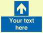 MV7935: Custom Mandatory directional sign, blue arrow up