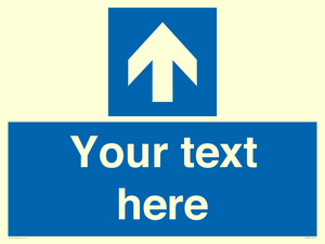 MV7935: Custom Mandatory directional sign, blue arrow up