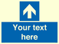 MV7935: Custom Mandatory directional sign, blue arrow up