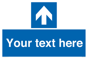 MV7935: Custom Mandatory directional sign, blue arrow up