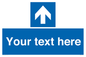 MV7935: Custom Mandatory directional sign, blue arrow up