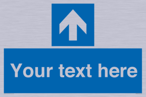 MV7935: Custom Mandatory directional sign, blue arrow up
