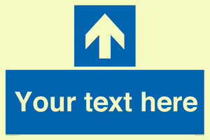 MV7935: Custom Mandatory directional sign, blue arrow up
