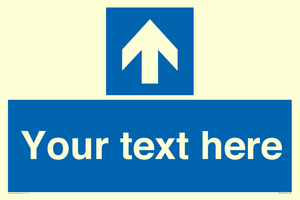 MV7935: Custom Mandatory directional sign, blue arrow up
