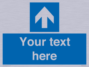 MV7935: Custom Mandatory directional sign, blue arrow up