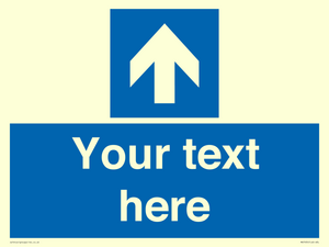 MV7935: Custom Mandatory directional sign, blue arrow up