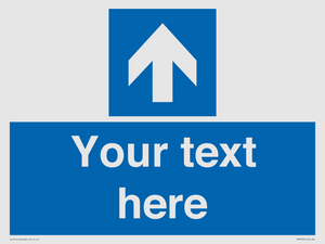 MV7935: Custom Mandatory directional sign, blue arrow up