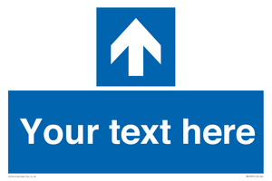 MV7935: Custom Mandatory directional sign, blue arrow up