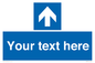 MV7935: Custom Mandatory directional sign, blue arrow up