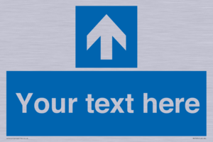 MV7935: Custom Mandatory directional sign, blue arrow up