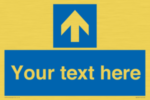 MV7935: Custom Mandatory directional sign, blue arrow up