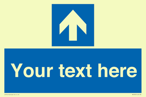 MV7935: Custom Mandatory directional sign, blue arrow up