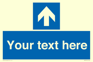 MV7935: Custom Mandatory directional sign, blue arrow up