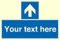MV7935: Custom Mandatory directional sign, blue arrow up