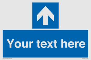MV7935: Custom Mandatory directional sign, blue arrow up