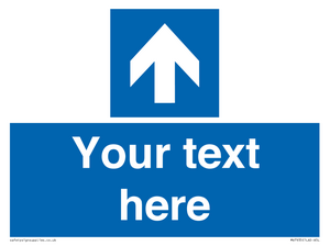MV7935: Custom Mandatory directional sign, blue arrow up