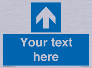 MV7935: Custom Mandatory directional sign, blue arrow up