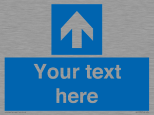 MV7935: Custom Mandatory directional sign, blue arrow up