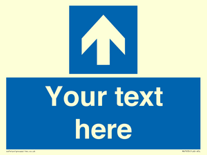 MV7935: Custom Mandatory directional sign, blue arrow up