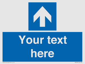 MV7935: Custom Mandatory directional sign, blue arrow up