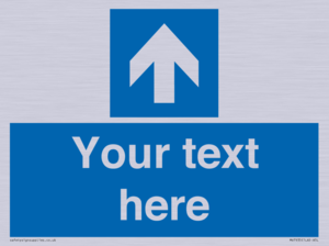 MV7935: Custom Mandatory directional sign, blue arrow up
