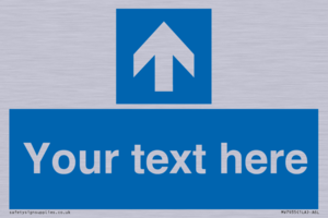 MV7935: Custom Mandatory directional sign, blue arrow up
