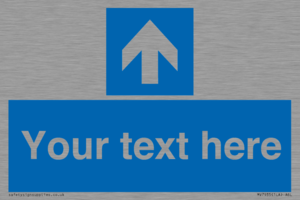 MV7935: Custom Mandatory directional sign, blue arrow up