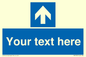 MV7935: Custom Mandatory directional sign, blue arrow up